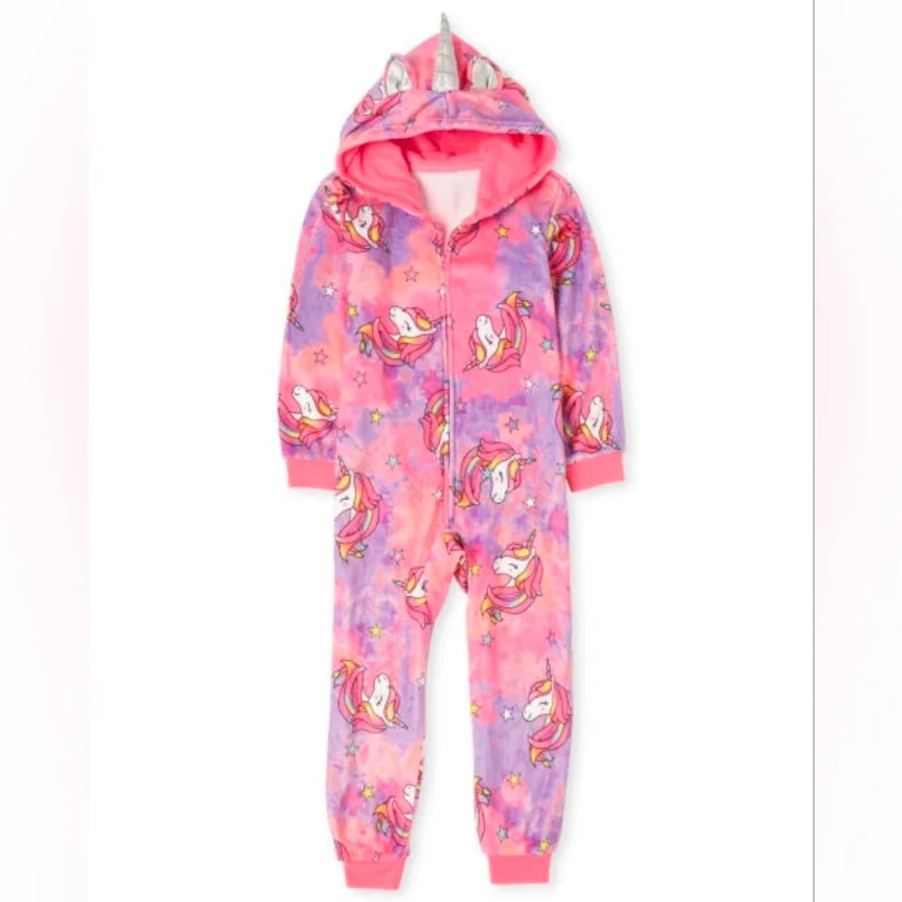 The Children's Place Pink and Purple Unicorn Footie